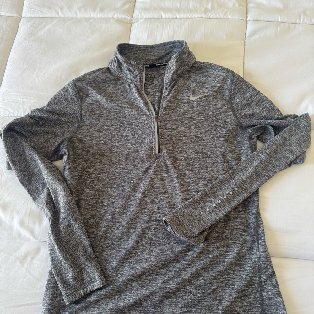 Nike Heathered Gray Quarter-Zip Top